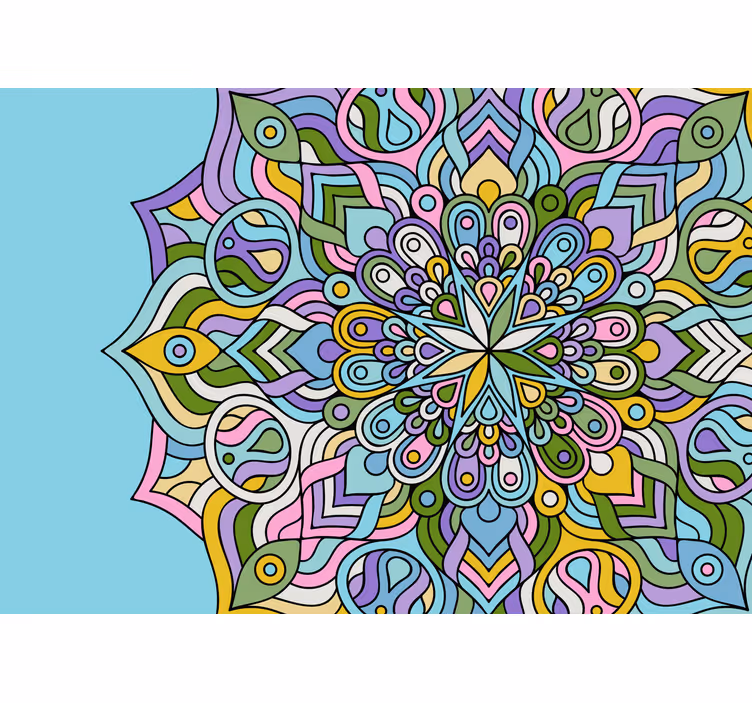 Fotomural mandala Verde azulado moderno - TenVinilo