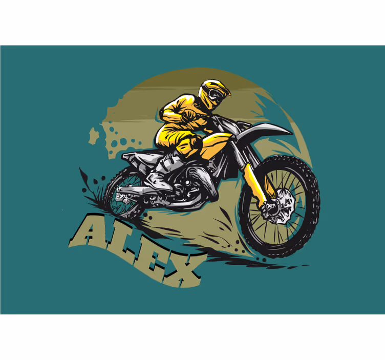 Papel mural vehículos motociclista en acción - TenVinilo