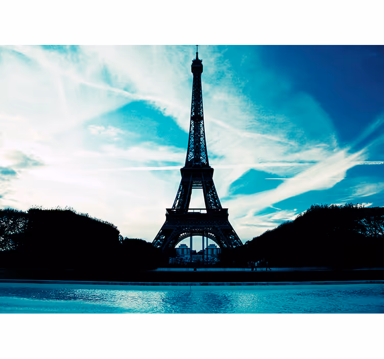 Papel mural París contorno de la torre eiffel - TenVinilo