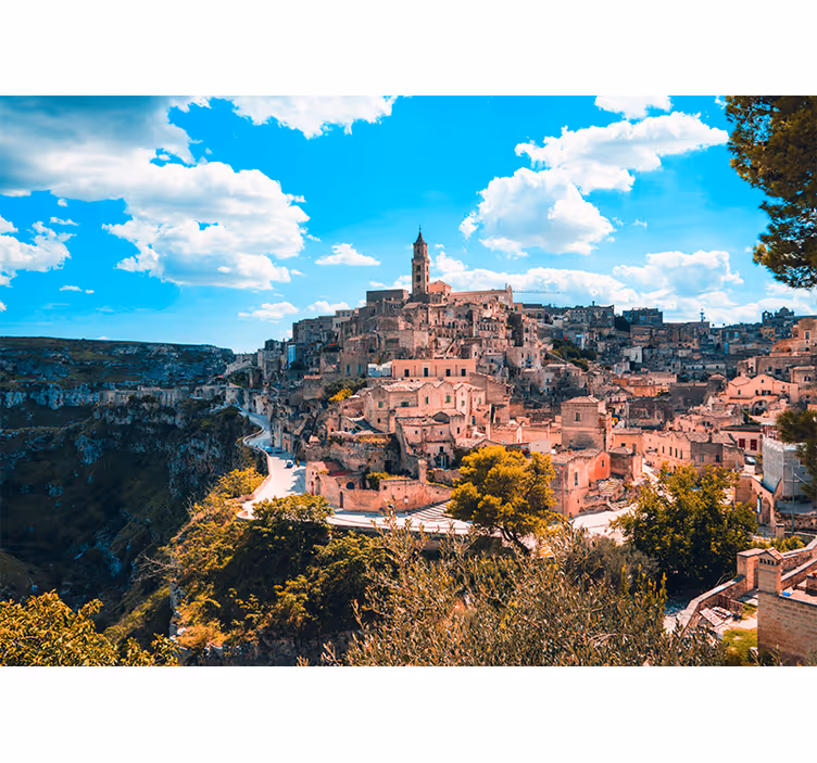 Papel mural ciudades paisaje histórico de matera - TenVinilo