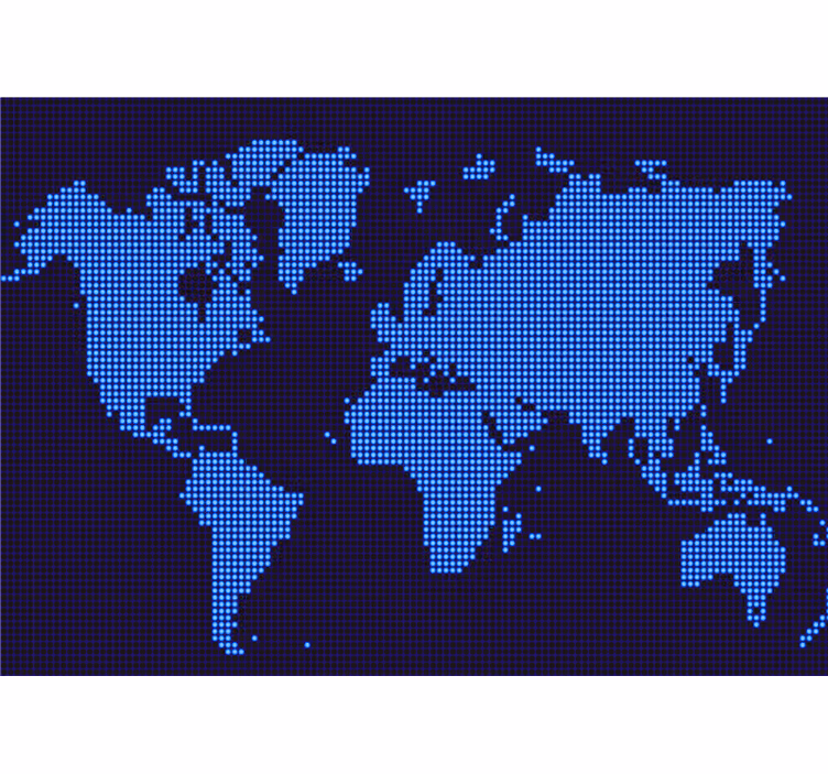 Papel mural mapamundi mapa del mundo pixelado - TenVinilo
