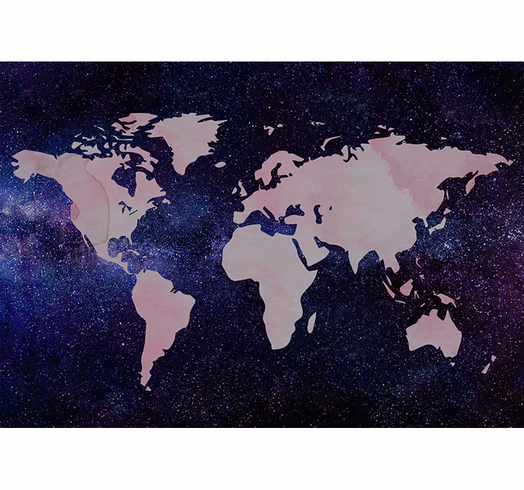 Mural mapamundi Galaxia - TenVinilo