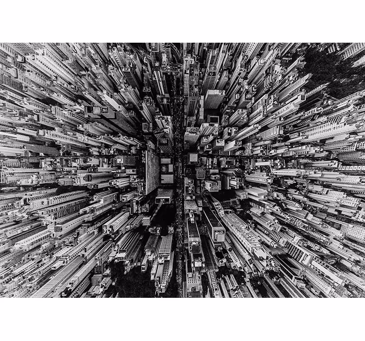 Papel mural ciudades paisaje urbano aéreo - TenVinilo