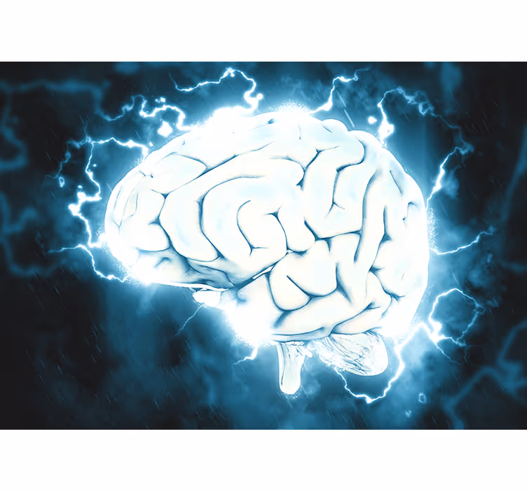 Mural de arte concepto de cerebro eléctrico - TenVinilo
