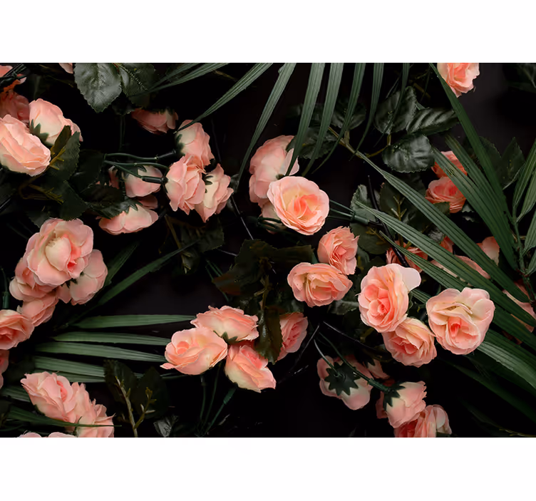 Papel mural flores rosas suaves de color rosa - TenVinilo