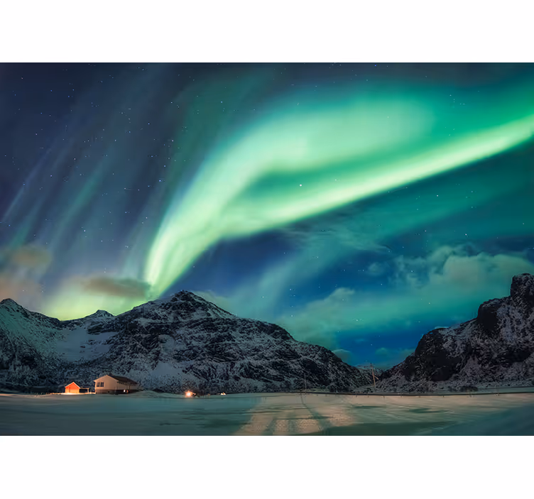 Papel mural naturaleza espectáculo de auroras - TenVinilo