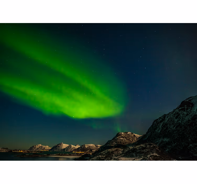 Papel mural naturaleza espectáculo de auroras boreales - TenVinilo
