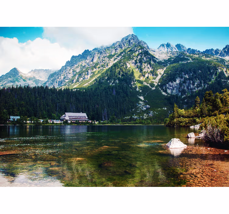 Papel mural paisajes lago de montaña - TenVinilo