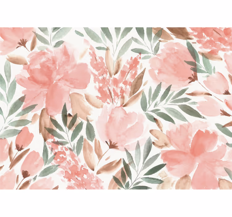 Fotomural flores Ilustra diferentes flores - TenVinilo