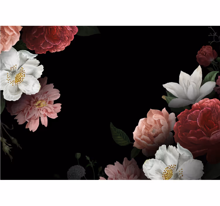 Papel mural flores arreglo floral exquisito - TenVinilo