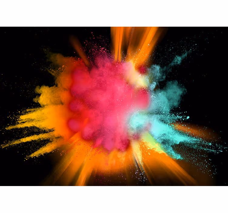 Mural abstracto explosión de polvo colorido - TenVinilo