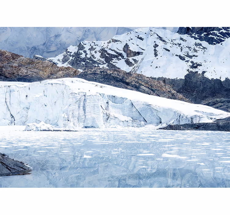 Papel mural montaña cordillera glaciar majestuosa - TenVinilo