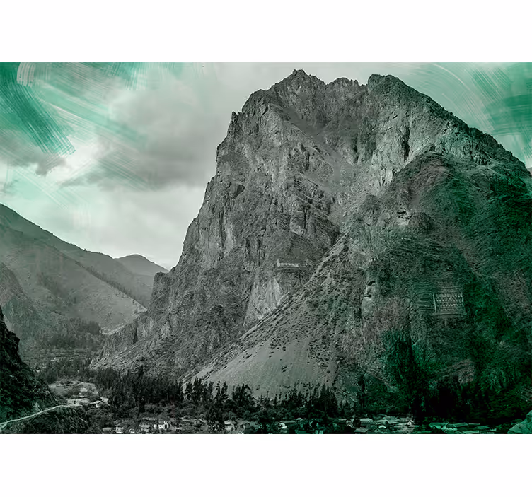 Papel mural montaña majestuosas montañas verdes - TenVinilo