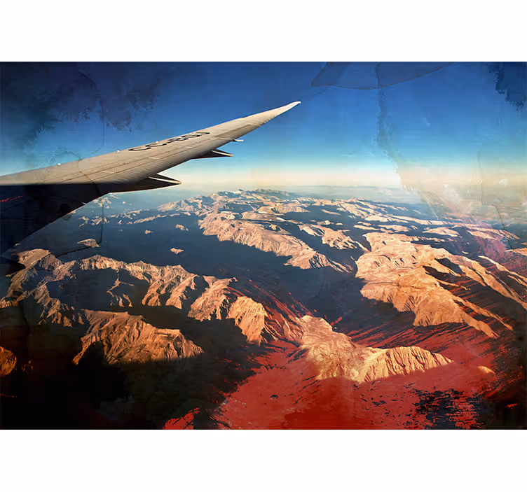 Papel mural vehículos vista aérea de montañas - TenVinilo