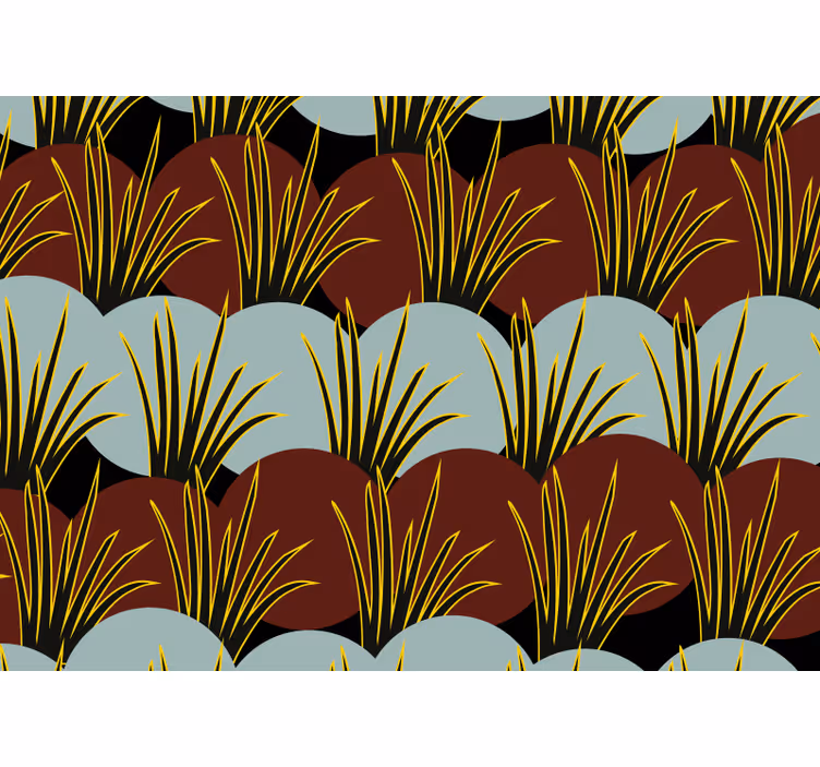 Papel mural naturaleza patrones de hierba estilizados - TenVinilo