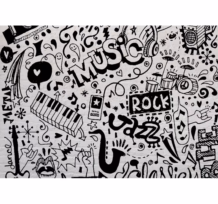 Papel mural música arte de vibras musicales - TenVinilo