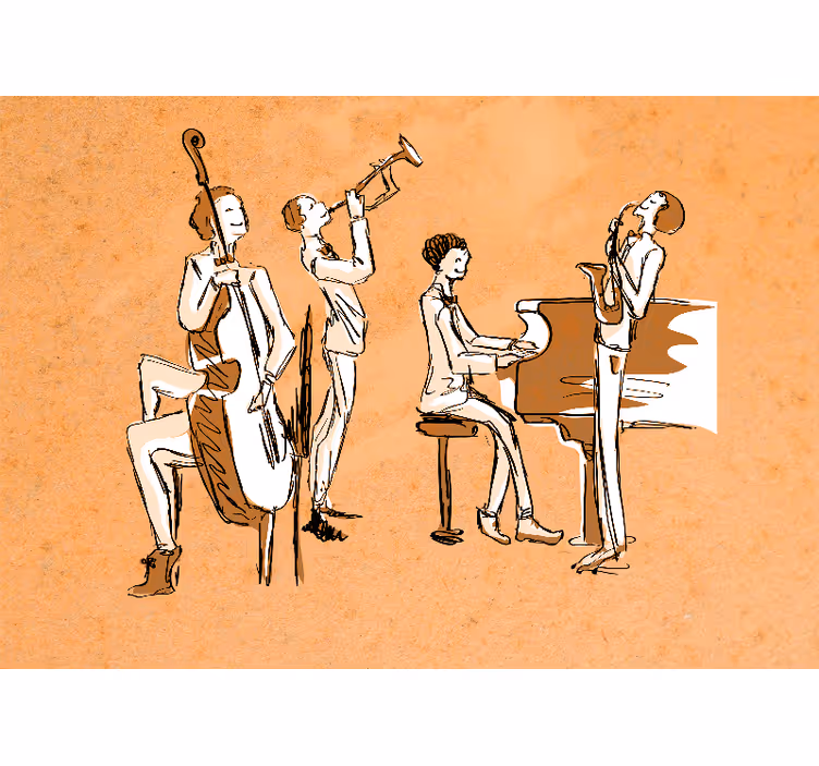 Papel mural música actuación de banda de jazz - TenVinilo