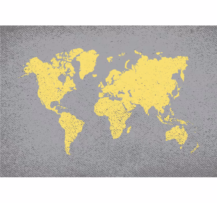 Papel mural mapamundi mapa del mundo contorneado - TenVinilo