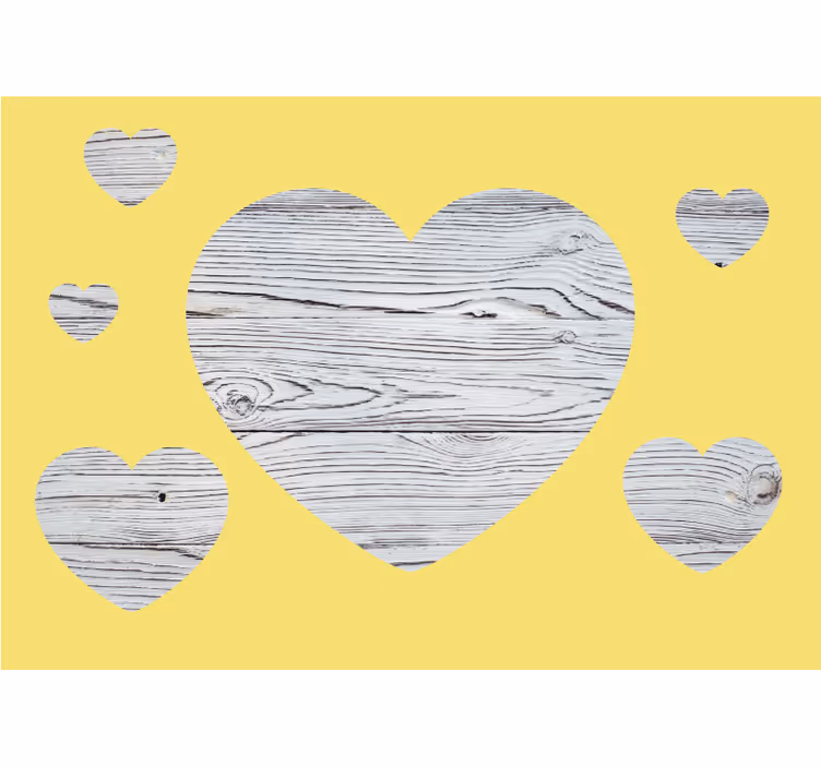 Fotomural de amor Corazones de madera pantone - TenVinilo