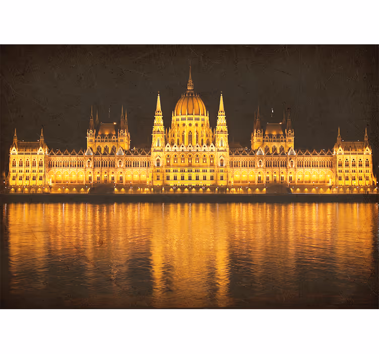 Papel mural ciudades vista nocturna de budapest - TenVinilo