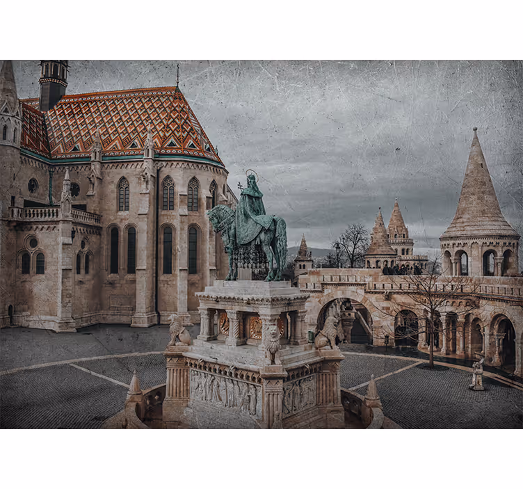 Papel mural ciudades vista del castillo de budapest - TenVinilo