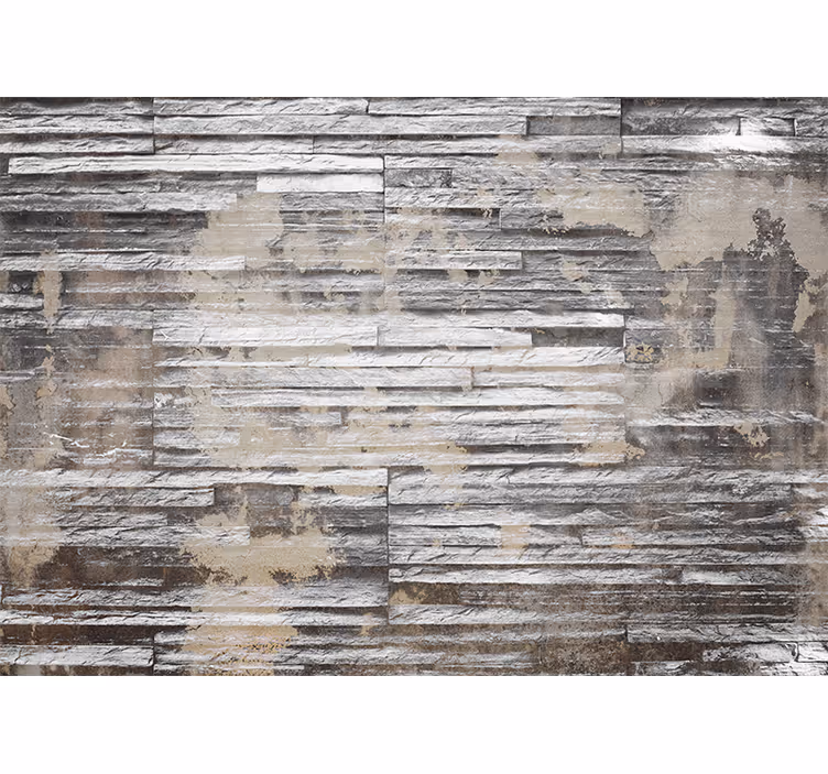 Papel mural piedra capas grises texturizadas - TenVinilo