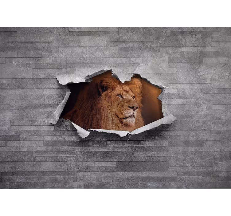 Papel mural leones ilustración de león majestuoso - TenVinilo