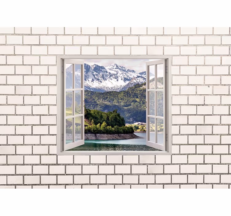 Papel mural paisajes escape a la vista de montaña - TenVinilo