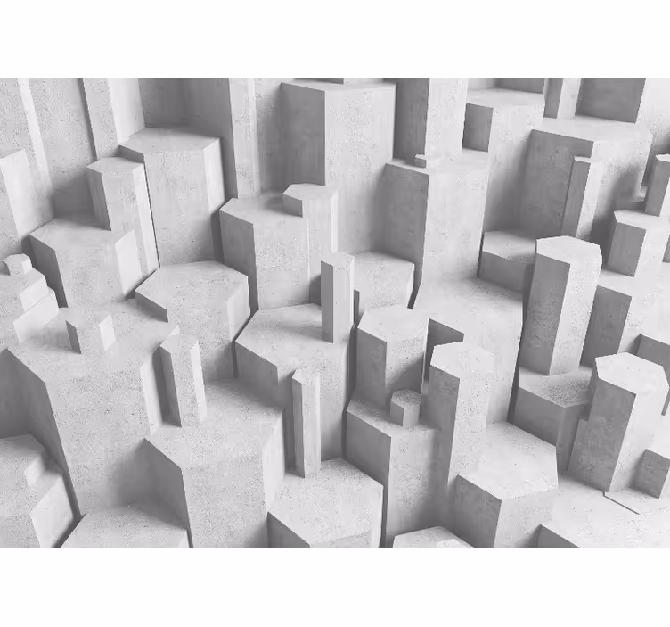 Papel mural textura formas geométricas de concreto - TenVinilo