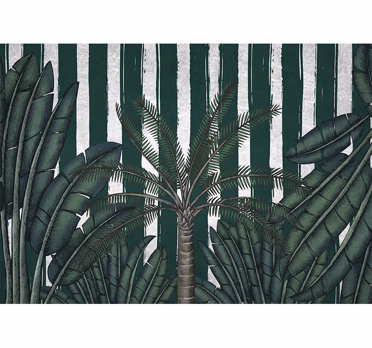 Papel mural naturaleza exuberante follaje tropical - TenVinilo