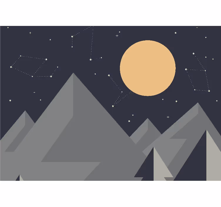 Papel mural espacio picos de montaña iluminados - TenVinilo