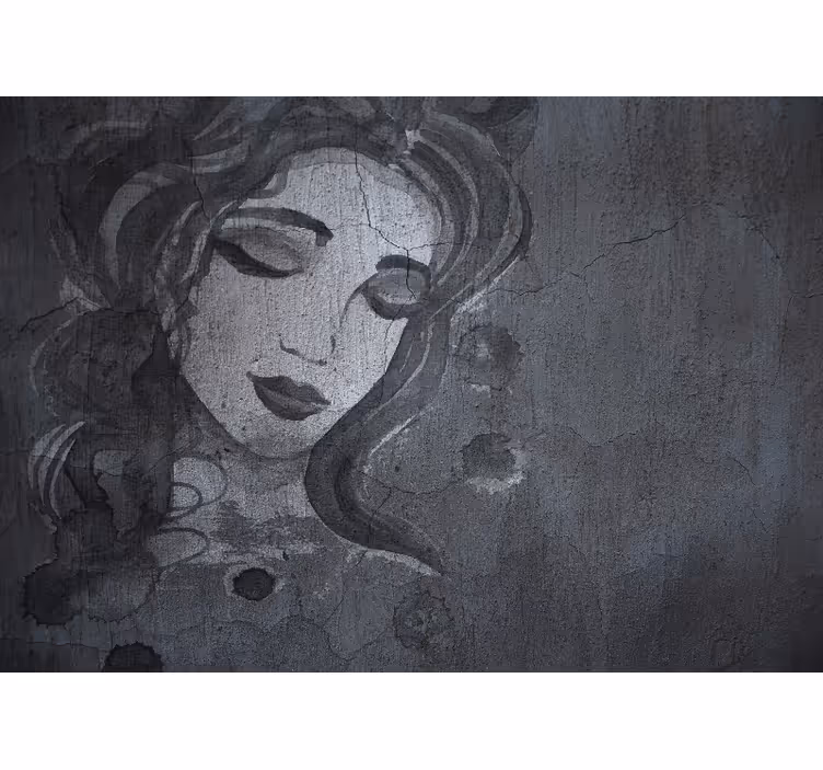 Mural de arte retrato de mujer elegante - TenVinilo