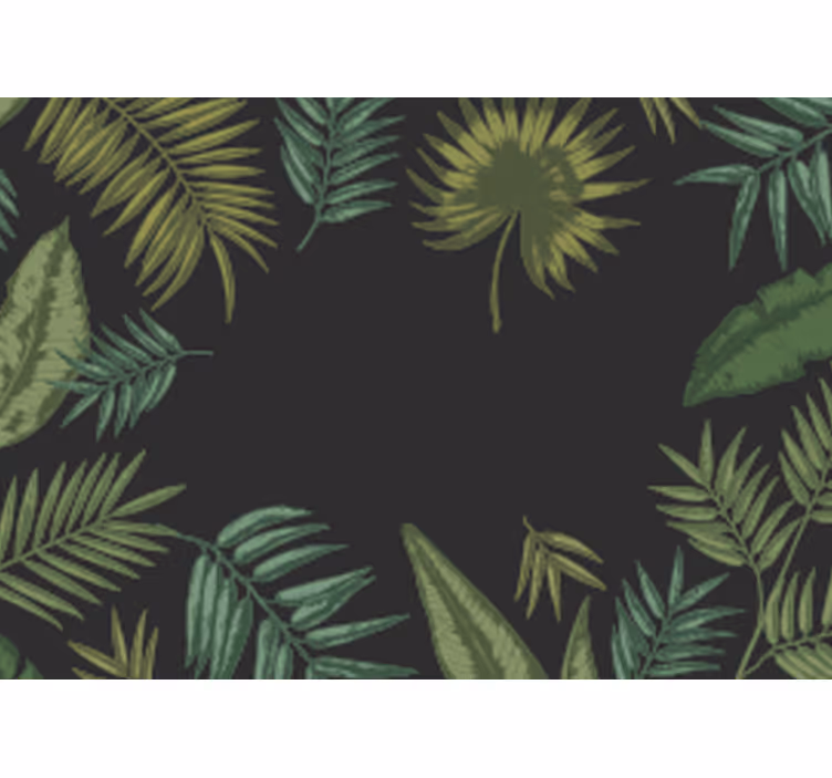 Mural para salón Hojas de plátano oscuro vintage - TenVinilo