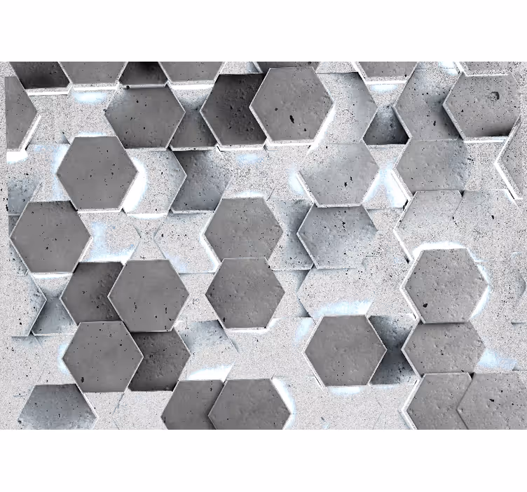 Papel mural textura patrón de concreto hexagonal - TenVinilo
