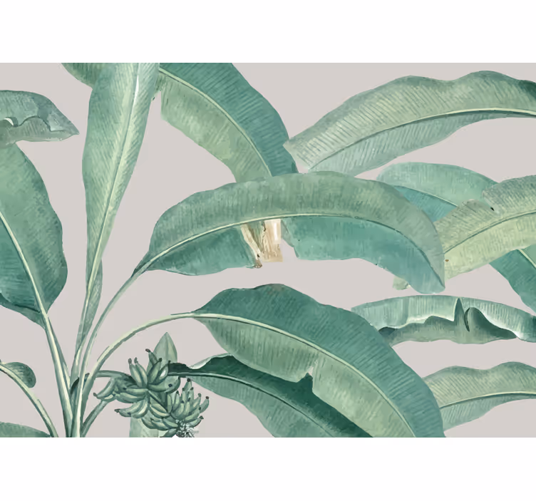 Papel mural naturaleza arreglo de hojas tropicales - TenVinilo