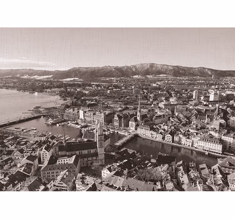Papel mural ciudades vista del paisaje de zúrich - TenVinilo