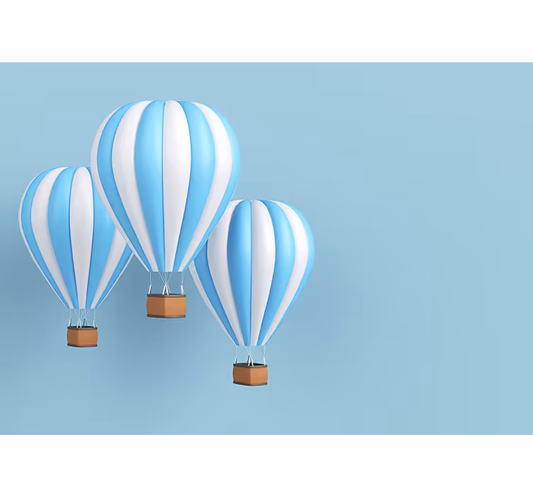 Papel mural infantil globos aerostáticos en el cielo - TenVinilo