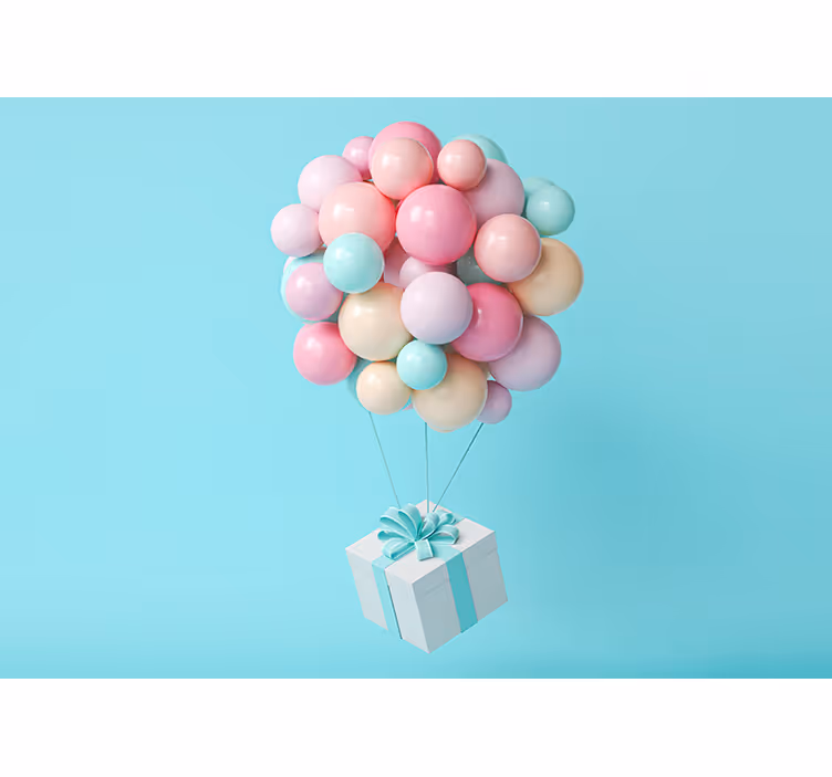 Papel mural para bebé manojo de globos - TenVinilo