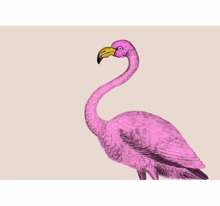 Mural de animales elegancia del flamenco rosa - TenVinilo