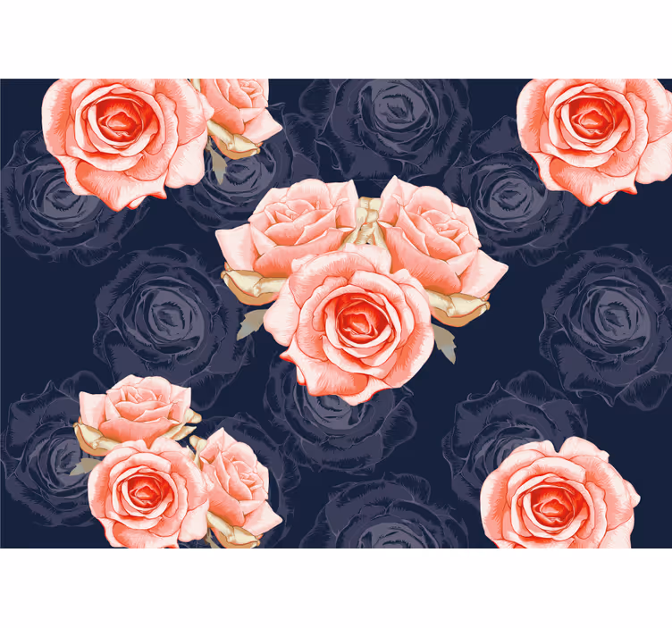 Papel mural rosas flores rosadas elegantes - TenVinilo