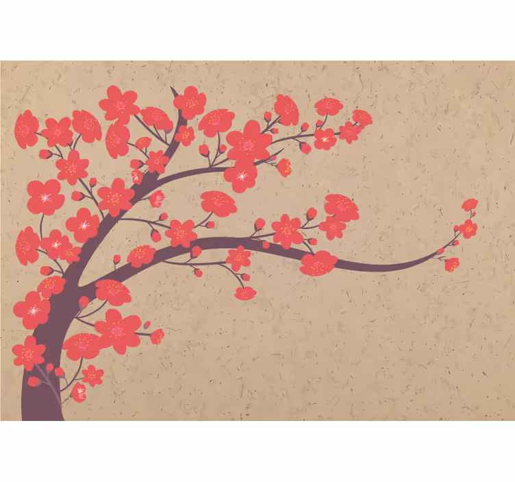 Papel mural flores rama de sakura - TenVinilo