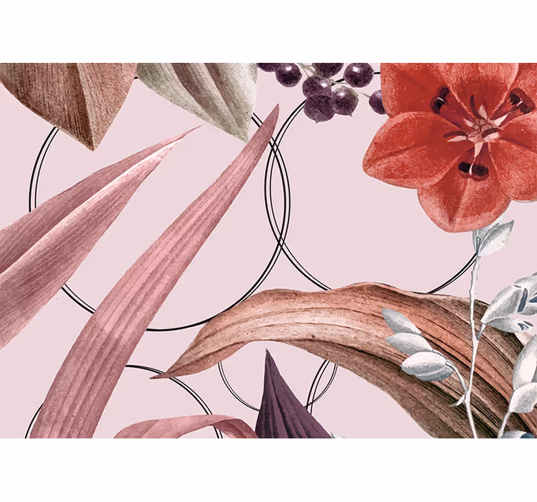 Papel mural flores diseño de patrones florales - TenVinilo