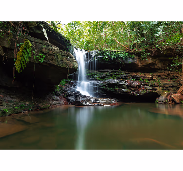 Papel mural naturaleza vista de cascada tranquila - TenVinilo