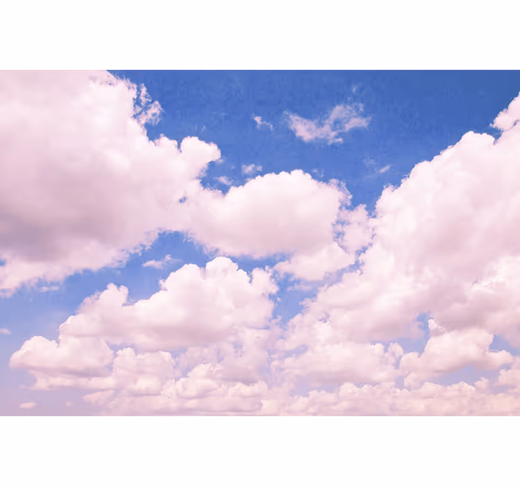 Papel mural cielo nubes rosas esponjosas - TenVinilo