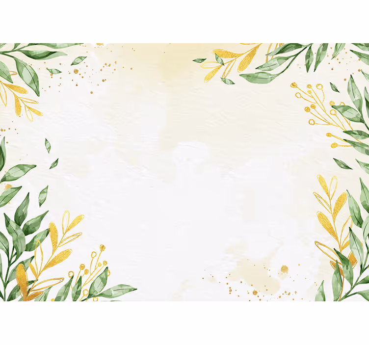 Papel mural flores composición de hojas botánicas - TenVinilo