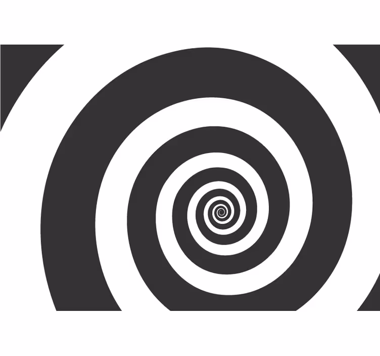 Fotomural abstracto Espiral retro hipnótica en blanco y negro - TenVinilo
