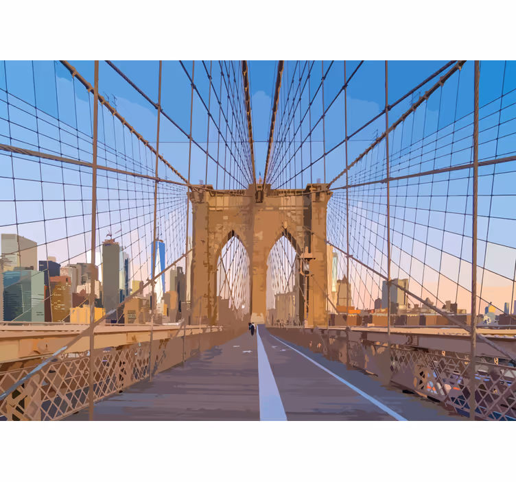 Papel mural ciudades mirador del puente de brooklyn - TenVinilo