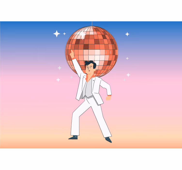 Papel mural música hombre bailando discoteca - TenVinilo