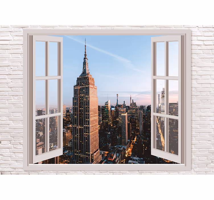 Papel mural new york vista del empire state - TenVinilo