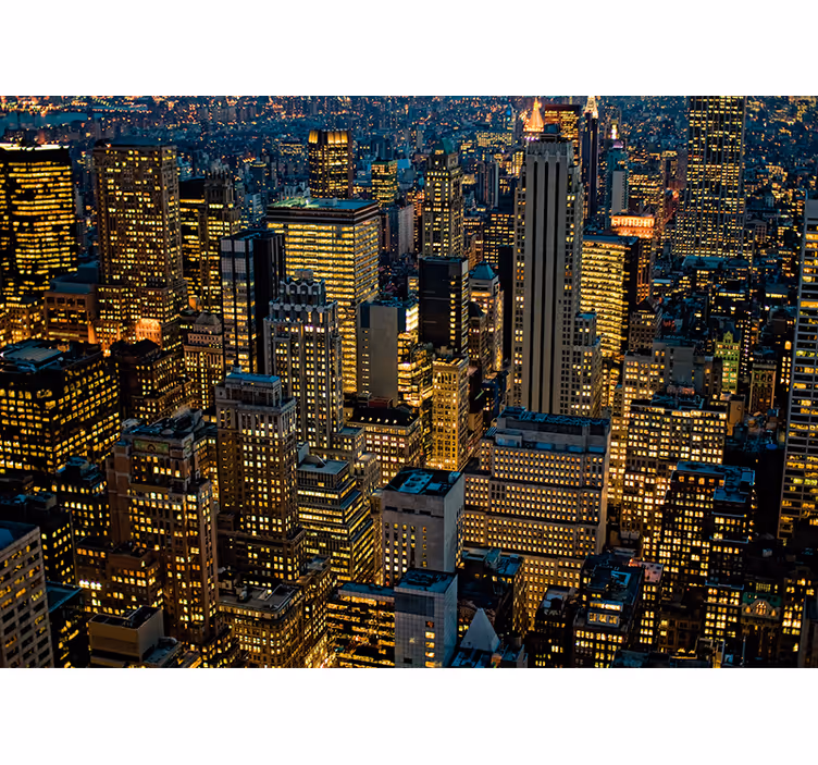 Papel mural new york skyline nocturno - TenVinilo